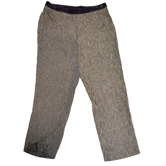 Chico’s Striped Pull On Cropped Pants Stretch Waist Women Size 1.5 - Picture 4 of 5